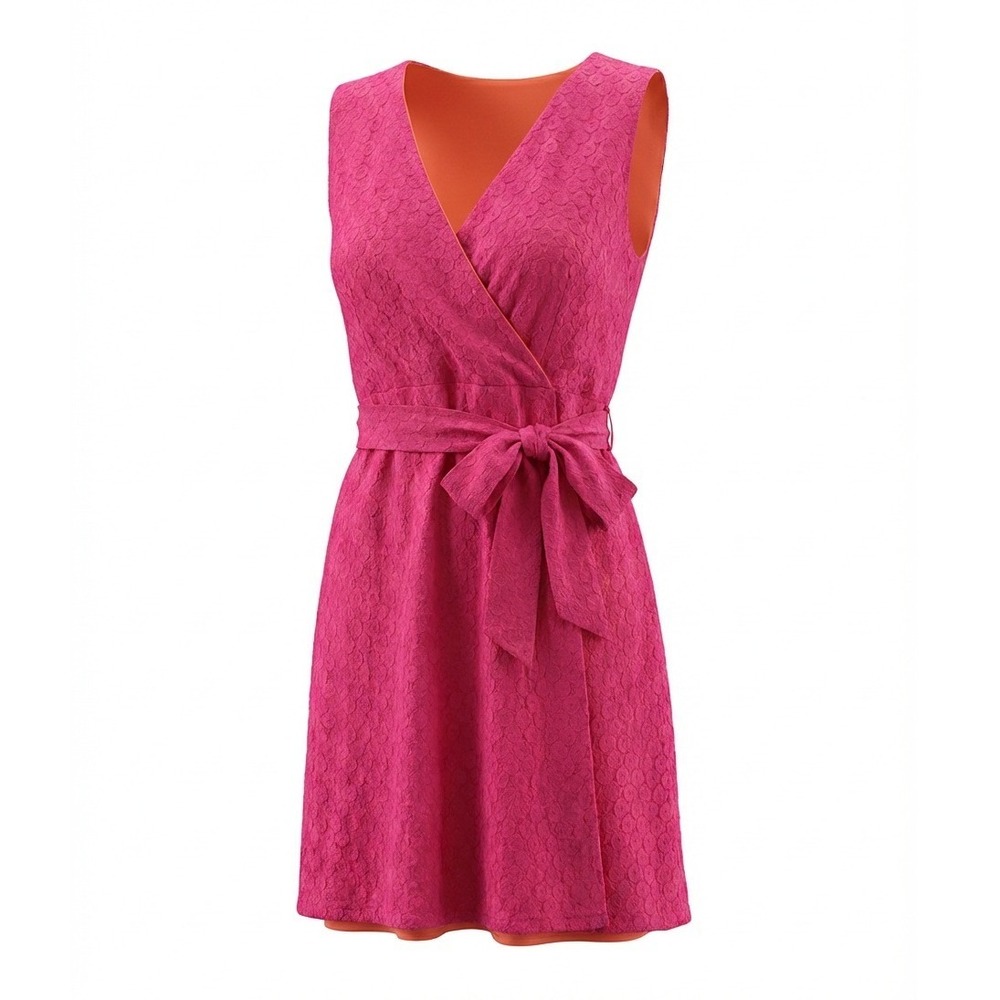 Lane Bryant Pink Summer Casual lace two tone vibrant sleeveless dress 16